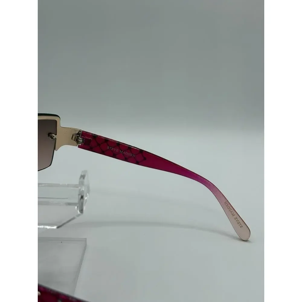 Steve Madden Shield Sunglasses Pink Gradient Rimless